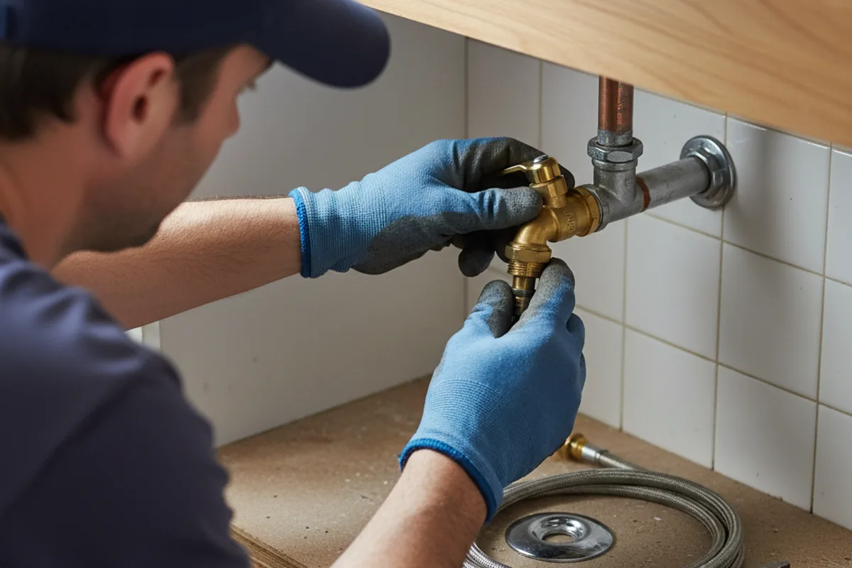 Shutoff valve and fitting work during Burst Pipe Repair in Sterling